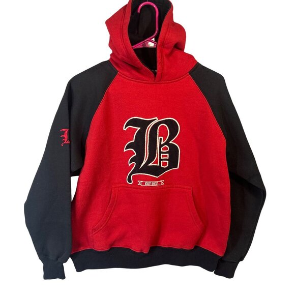 Brooklyn Xpress Boys Size 10/12 Red & Black Hoodie With Embroidered "B" Logo - Picture 1 of 14